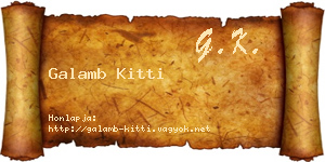 Galamb Kitti névjegykártya