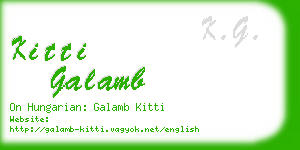 kitti galamb business card